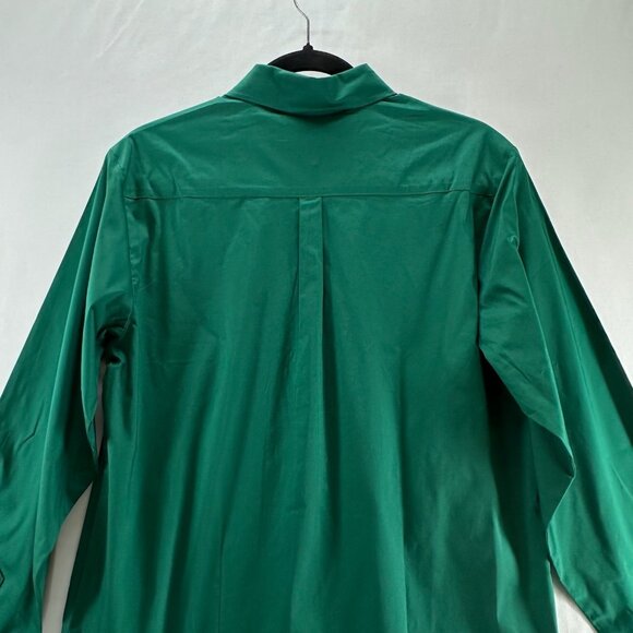Izod Boys XL 18-20 Button-Down Shirt Stretch Cotton Long Sleeve Collared Green - Picture 4 of 10
